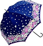 cherish(チェリッシュ) 長傘 手開き ラージフラワー ブラック 10503 cherish(チェリッシュ) 長傘 手開き ラージフラワー ブラック 10503